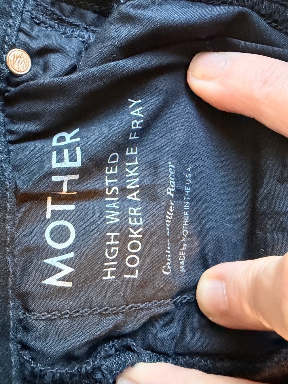 MOTHER Guilty Glitter Racer High Waisted Looker Ankle Fray Jeans 25 - Picture 10 of 16